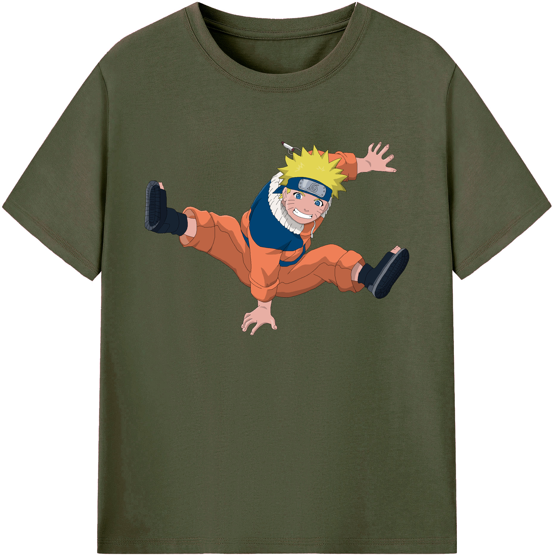（画像用） NARUTO -ナルト- うずまき ナルト Uzumaki Naruto 綿100％ メンズ半袖Tシャツ｜肌触りやわらか＆通気性